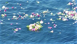 お別れ花を捧げる