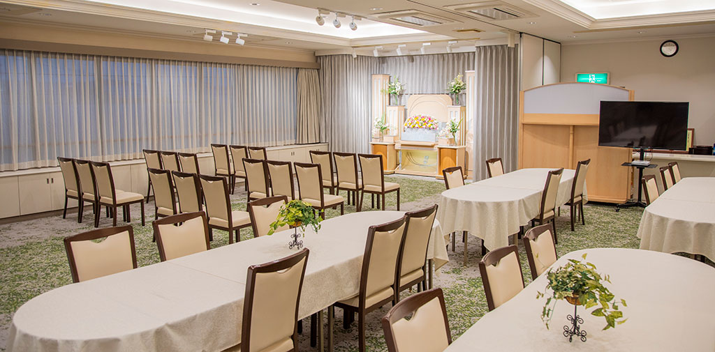 ご親戚やご会葬者にも十分なおもてなしができる会食所